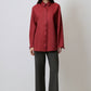 Camicia satinata Bordeaux con maniche arricciate