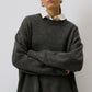 Maglione oversize tinta unita grigio