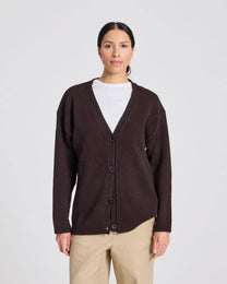 Cardigan in lana d’agnello Edith con scollo a V