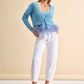 Cardigan in tricot con piume