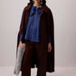 Camicia blu navy con maxi colletto alla marinara arricciato