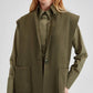 Gilet oversize effetto lana verde oliva