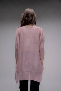Pullover oversize con scollo a V in maglia 3D