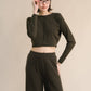 Cardigan corto in misto cashmere con lavorazione 3D