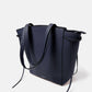 Borsa shopper in ecopelle con doppio manico e tracolla