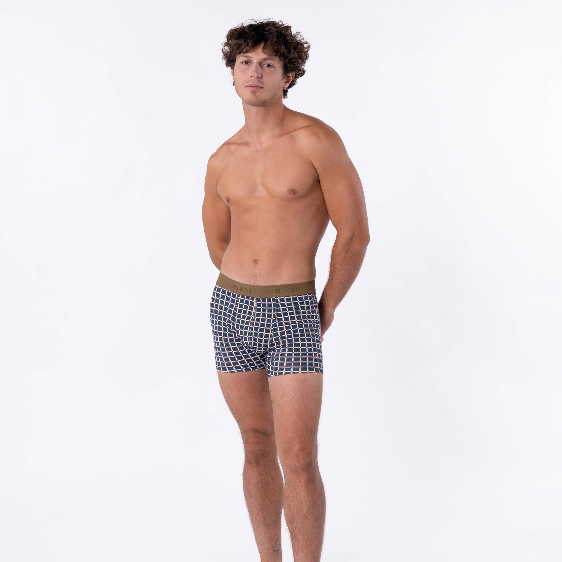 Boxer in cotone biologico a quadri stile retrò
