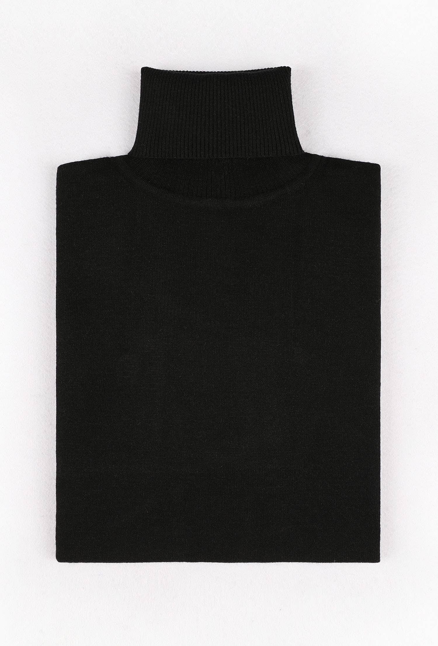 Maglione dolcevita effetto cashmere nero taglie forti