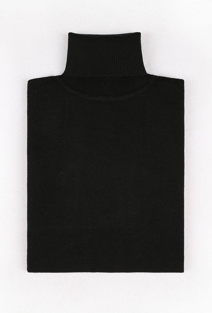 Maglione dolcevita effetto cashmere nero taglie forti