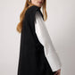 Gilet in maglia lungo con scollo a V e lacci laterali