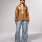 Blusa fluida ricamata in cotone