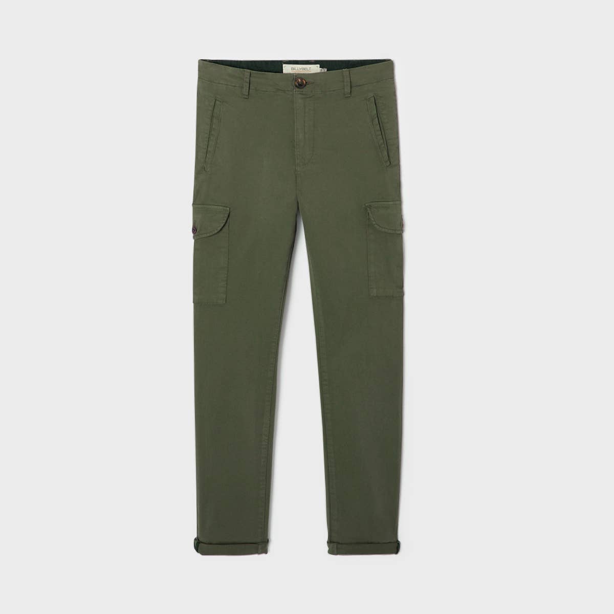 Pantaloni cargo in cotone kaki