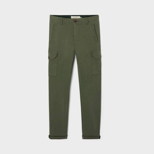 Pantaloni cargo in cotone kaki