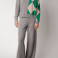 Maglione destrutturato in misto cashmere con intarsio a rombi