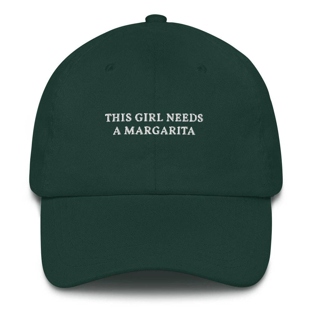 Cappellino dad hat ricamato “This Girl Needs a Margarita”