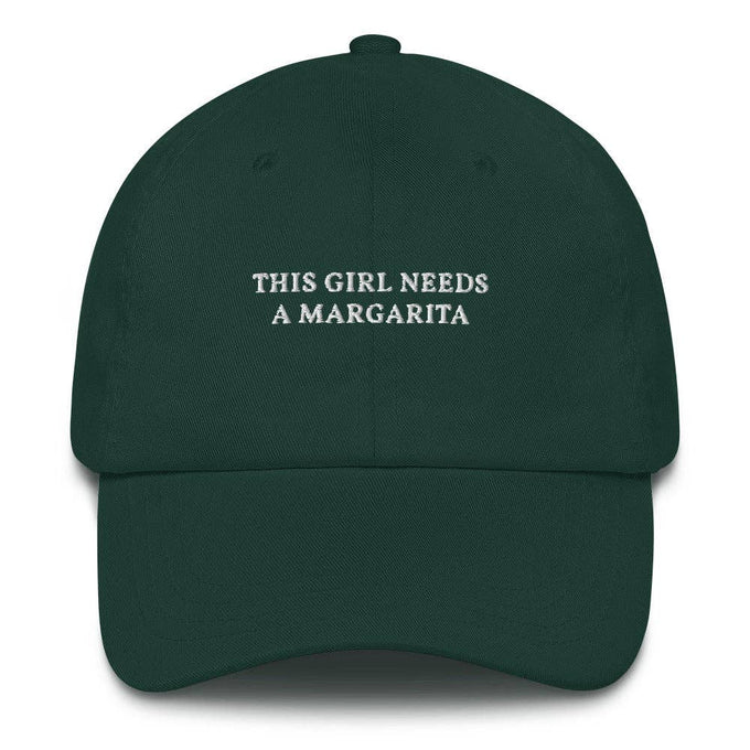 Cappellino dad hat ricamato “This Girl Needs a Margarita”