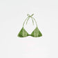 Top bikini triangolo paisley verde