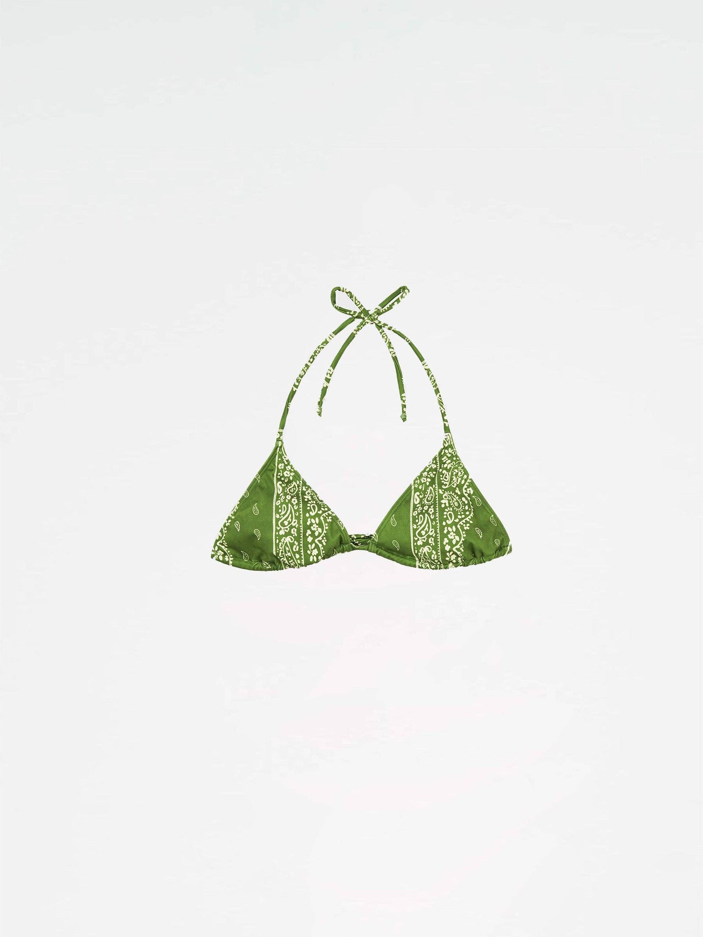 Top bikini triangolo paisley verde