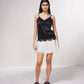 Top fluido con pizzo e scollo a V