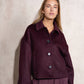 Cappotto corto oversize in misto lana
