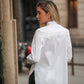 Camicia bianca classica in cotone elasticizzato