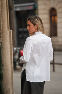 Camicia bianca classica in cotone elasticizzato