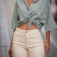 Camicia in lino a maniche corte dal fit morbido