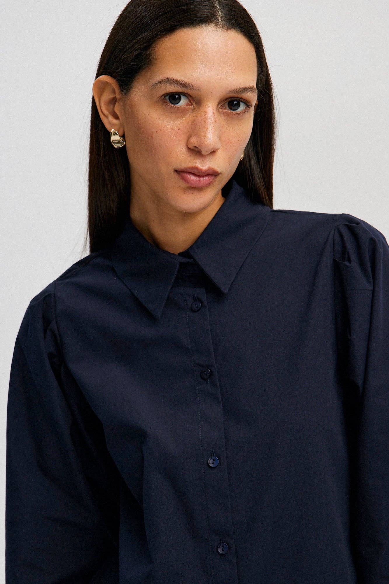Camicia con maniche plissettate