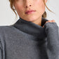 Maglia dolcevita in cotone biologico grigio scuro mélange