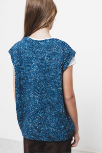 Gilet in maglia melange con bottoni