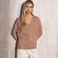 Maglione a maglia con scollo a V in viscosa con lurex