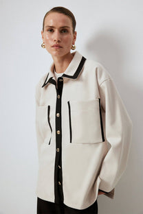 Camicia in felpa effetto dorato con bottoni