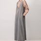Abito salopette in denim con scollo a V