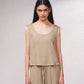 T-shirt in lurex metallizzato con maniche ad aletta