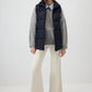 Gilet trapuntato con zip blu navy