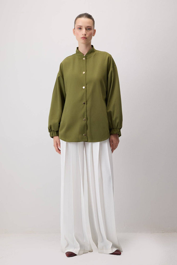 Giacca bomber imbottita oversize verde oliva