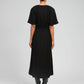 Abito lungo nero Moriana con maniche raglan