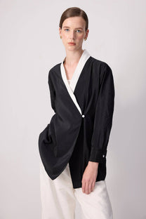 Kimono doppiopetto in cupro