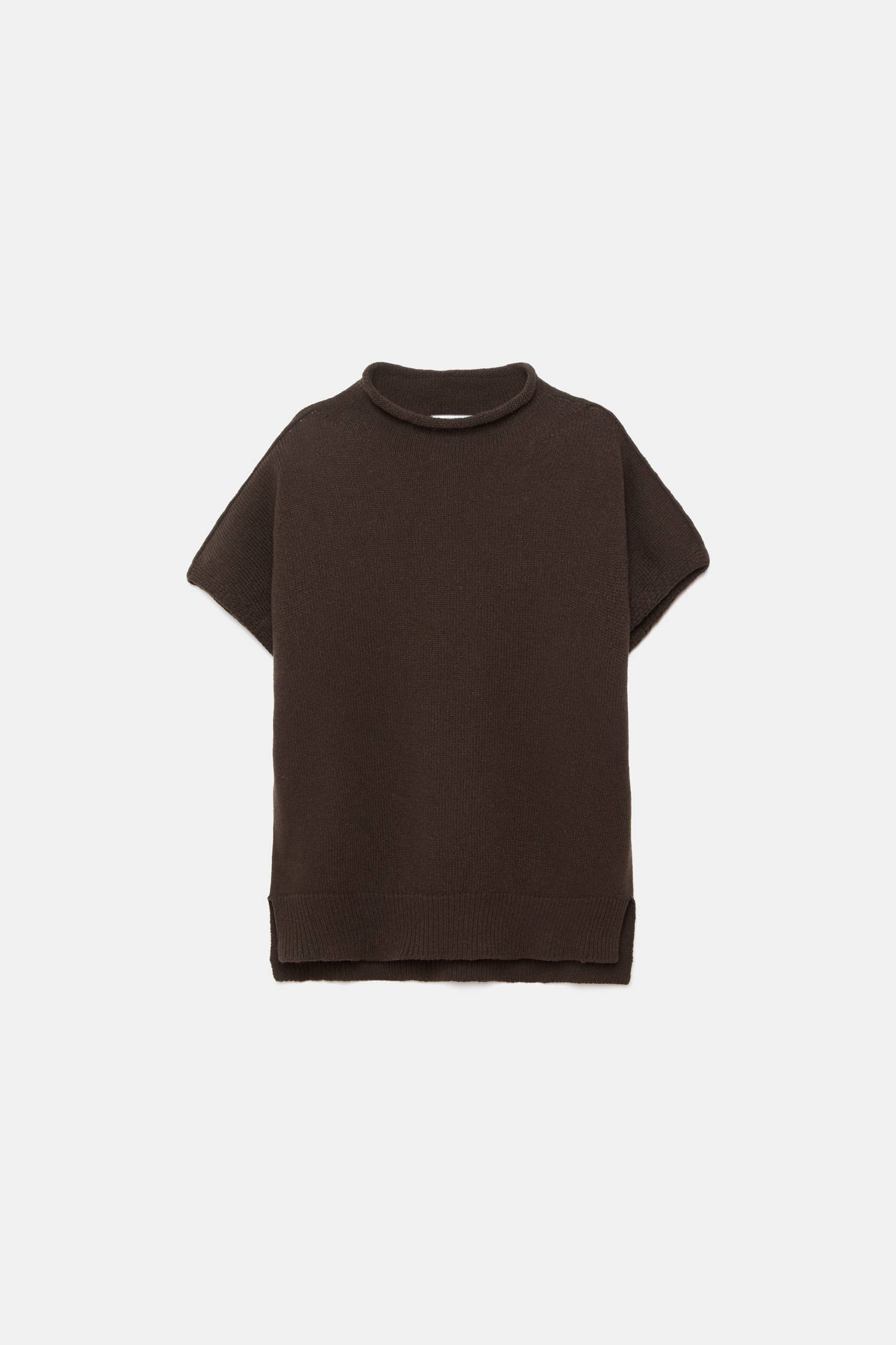 Maglione in lana a maglia rasata con collo alto