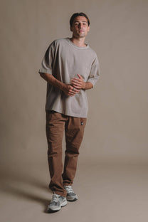 T-shirt oversize pesante in cotone biologico pigment-dyed Brindle