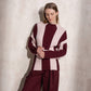 Maglione a collo alto a righe in maglia