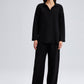 Set tunica e pantaloni in maglia con colletto