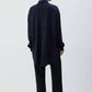 Camicia a quadri oversize in viscosa blu navy
