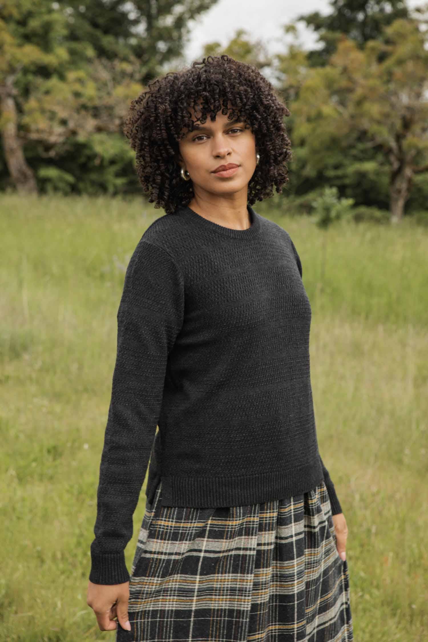 Maglione Ansel in maglia riciclata color Mezzanotte