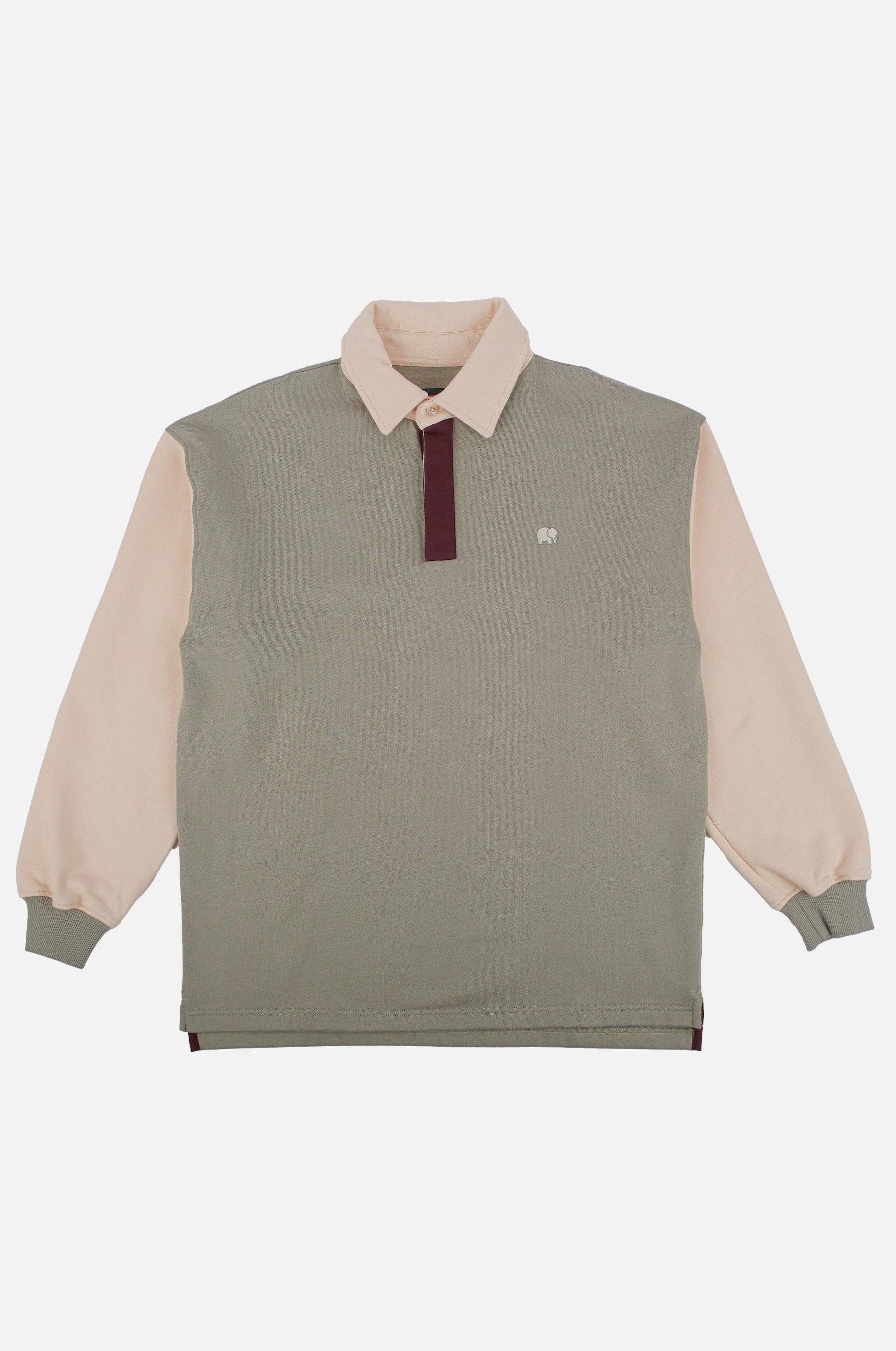 Maglione polo oversize color block uomo