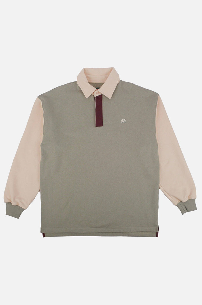 Maglione polo oversize color block uomo