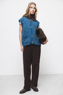 Gilet in maglia melange con bottoni