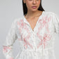 Camicia romantica in voile di cotone ricamato ecrù