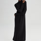 Abito maxi a coste nero con collo alto