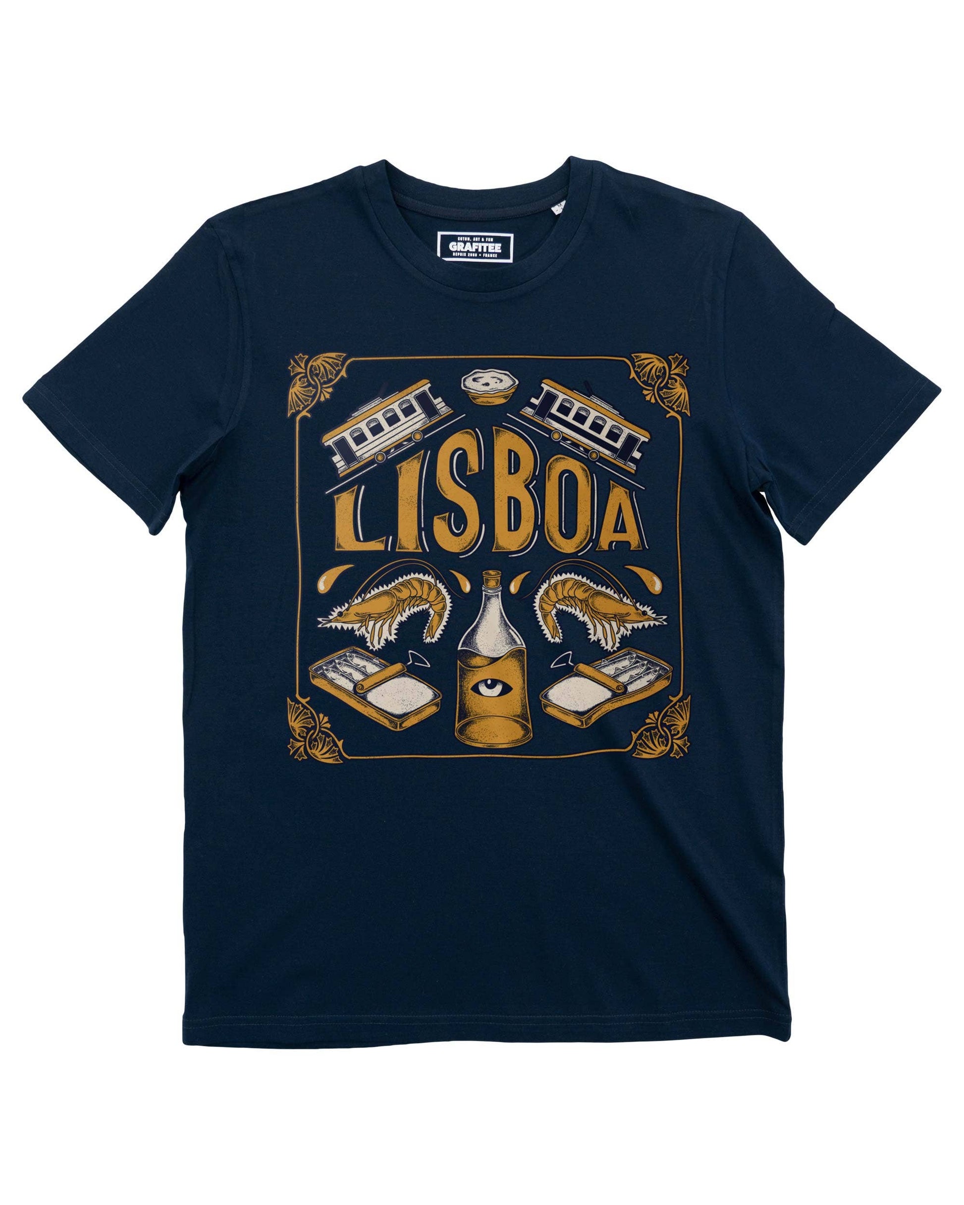 T-shirt Lisboa con grafica città Portogallo