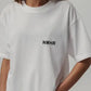 T-shirt cropped bianca oversize in cotone biologico